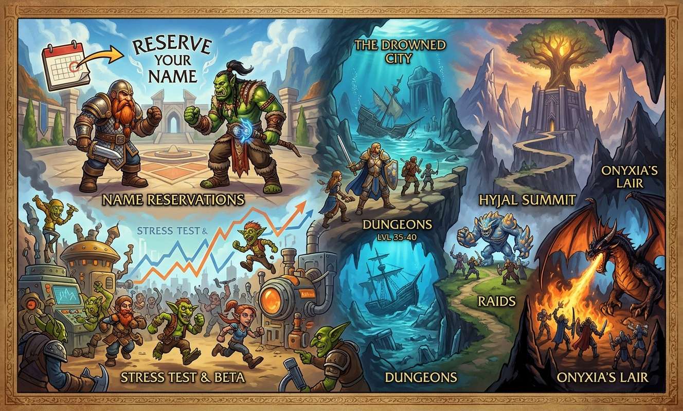 WoW Forever Launch Guide: Name Reservations, Stress Test Schedule, Dungeons, and Raids